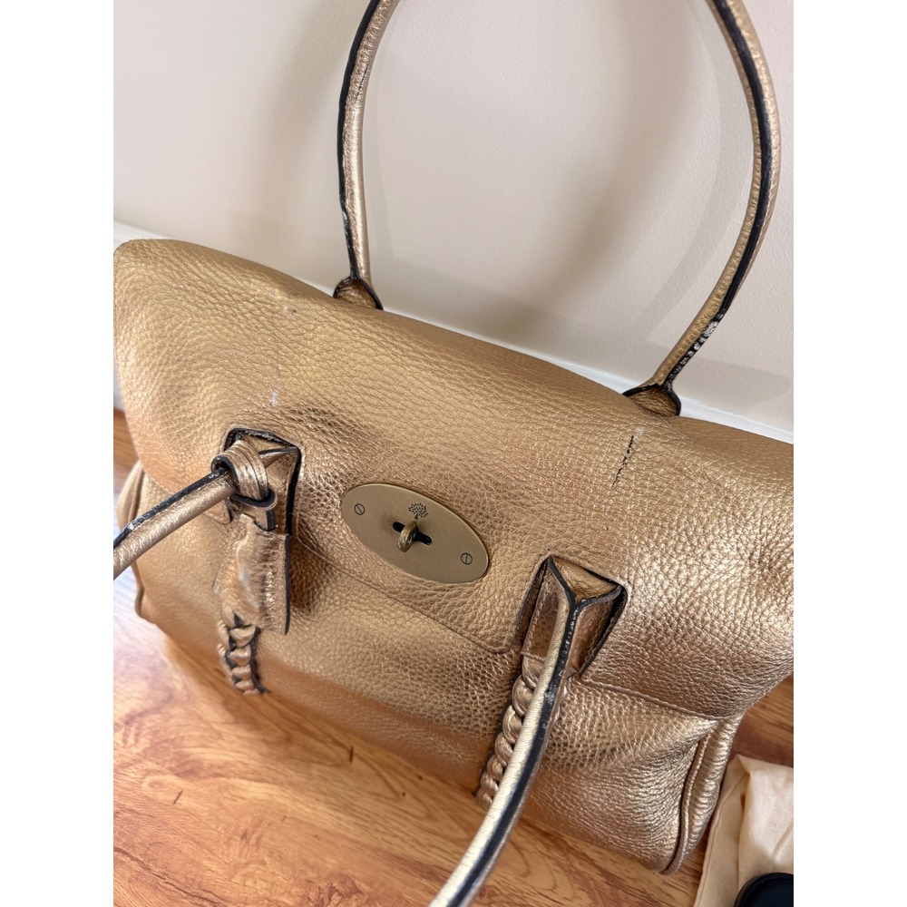 Rare Mulberry Bayswater Metallic Gold Leather Braided Handle Bag Vintage Y2K - Picture 9 of 16
